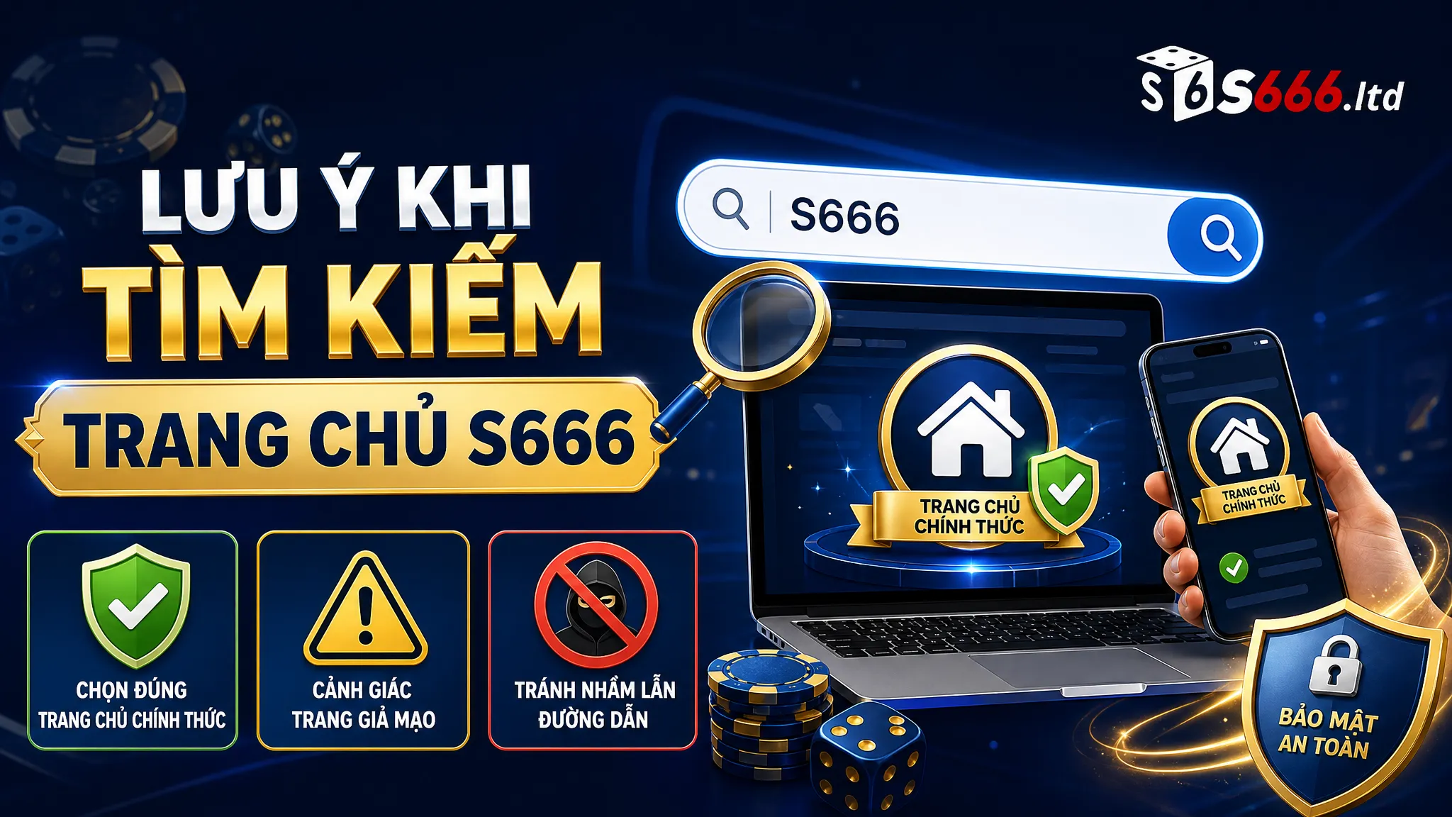Lưu ý khi tìm kiếm trang chủ S666